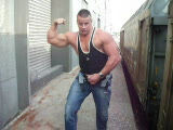 muscle Posing with big dick