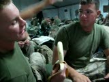 stud hunk Marine deep throats a banana