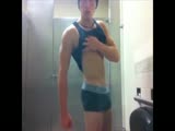 Arrogant Sexy Muscular Guy Showing Muscles In Tight Briefs