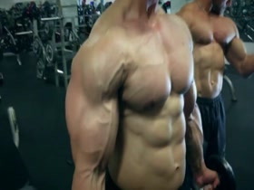 Tomas Tabaciar and his bodybuilder friend