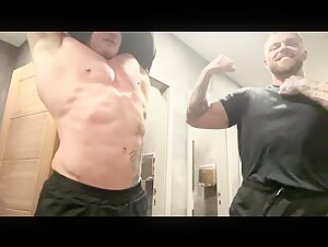 Duo Muscle Worship at Locker Room